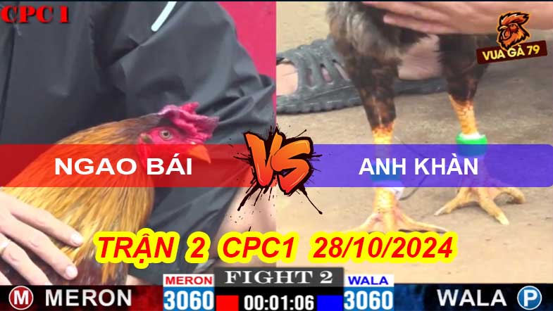Trận 2 CPC1 28/10/2024 –Gà Ngao Bái Đâm Gà A Khàn Xỉu